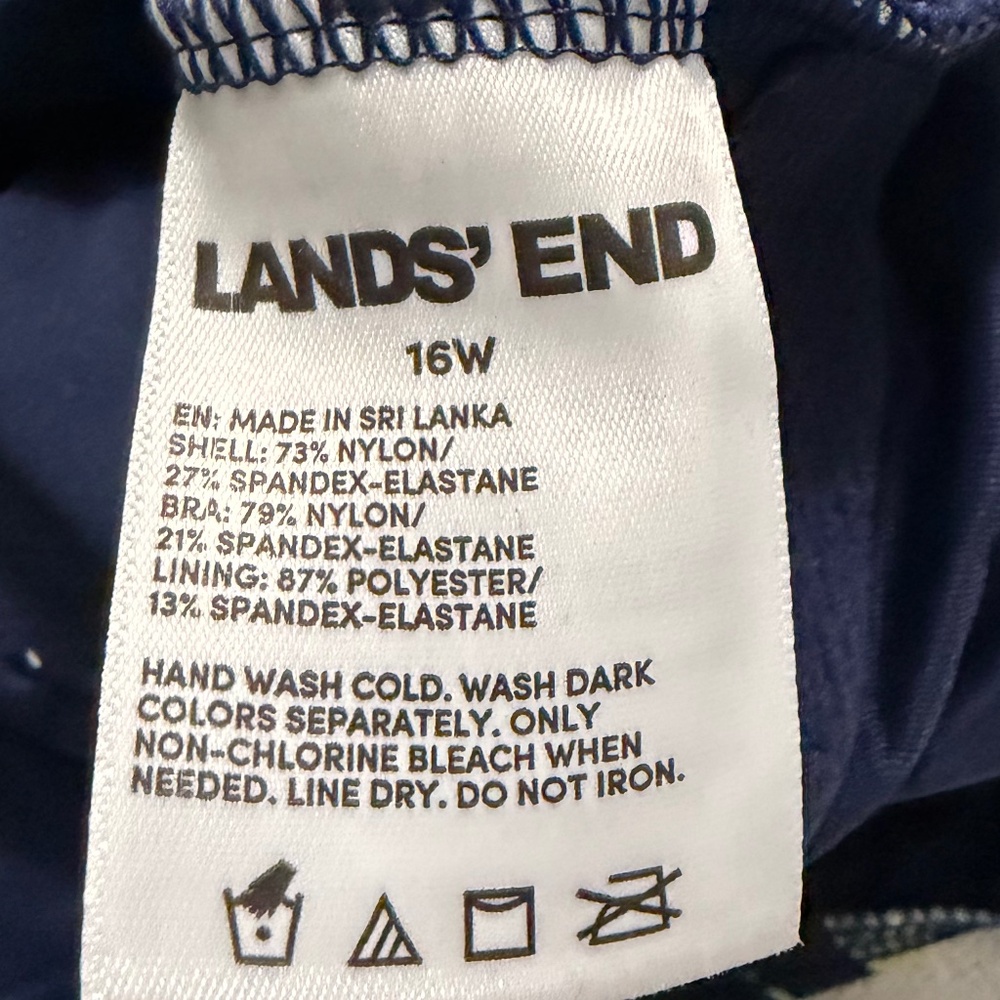 Lands End Tugless Swimsuit, One Piece, 16W - Picture 4 of 4